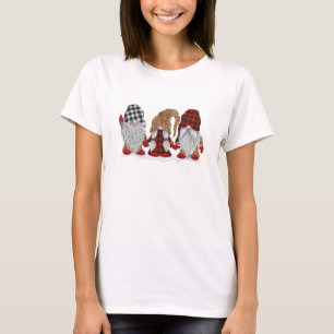 Camiseta Três Gnomos Em Leopard Imprimidos Xadrez De Buffa