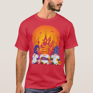 Camiseta Três Gnomos Feliz Halloween Call Candy Corn Pumpk