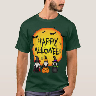 Camiseta Três Gnomos Feliz Halloween Call Candy Corn Pumpk