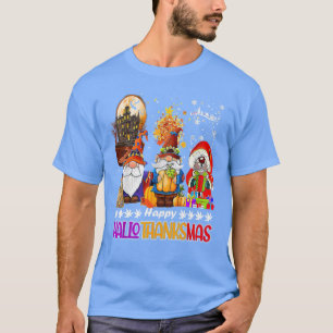 Camiseta Três Gnomos Feliz Halloween Call Candy Corn Pumpk