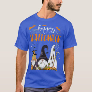 Camiseta Três Gnomos Feliz Halloween Pumpkin Skull Spider