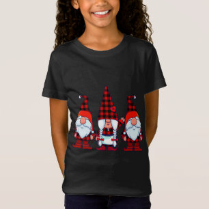 Camiseta Três Gnomos na Xadrez de Buffalo no Natal Gnomo Xm