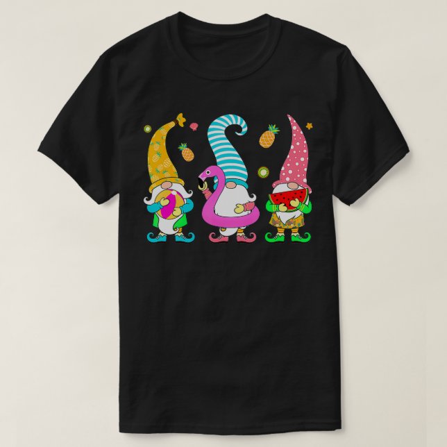 Camiseta Três Gnomos Natal Em Julho Furioso Costum Verão (Frente do Design)