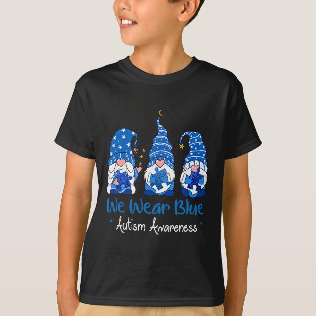 Camiseta Três Gnomos que dão consciência do Quebra-cabeça a (Frente)