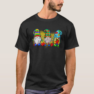 Camiseta Três Gnomos Quebra-Cabeça de Apoio ao Mês de Consc