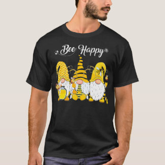 Camiseta Três Gnomos segurando mel Abelha Feliz Gnomo Spr