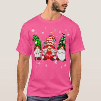 Camiseta Três Gnomos Xadrez Vermelha Buffalo Figurume Gnomo