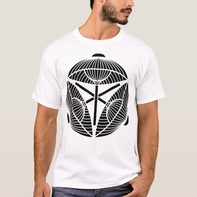 Camiseta Três guarda-chuvas japoneses abertos (Frente)
