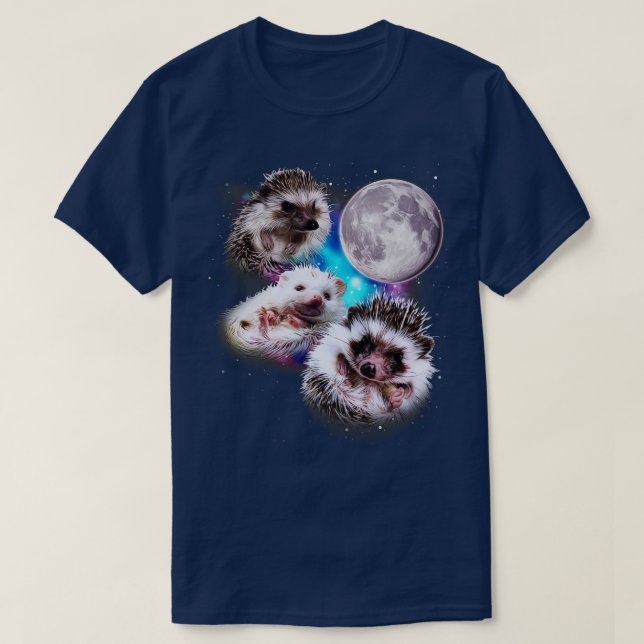 Camiseta Três Hedgehogs Howl na Lua (Frente do Design)