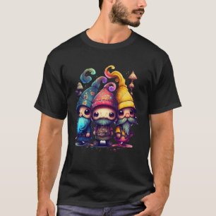 Camiseta Três Hippie Gnomos Paz Gnomo Desenho 2