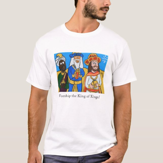 Camiseta Três homens sábios por Joel Anderson - meio adulto (Frente)