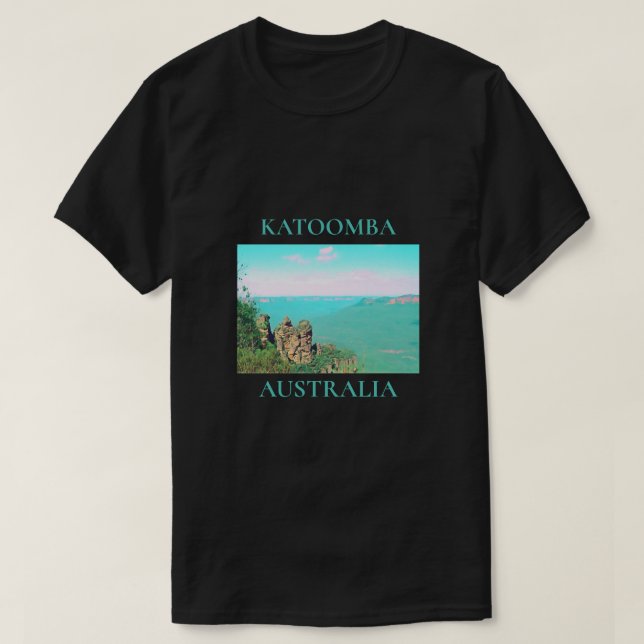 Camiseta Três irmãs Montanhas Katoomba viagem da Austrália (Frente do Design)