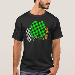 Camiseta Três Leopardo Buffalo Xadrez Shamrock Verde C Boy