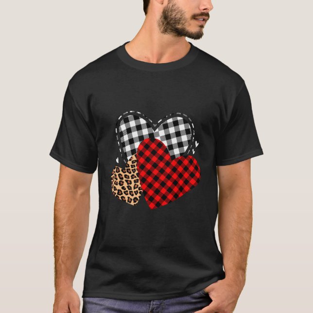 Camiseta Três Leopardos Xadrez Vermelho No Dia (Frente)