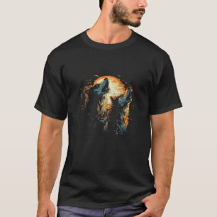 Camiseta Três Lobos Givendo Na Tinta Da Lua Desenhando Selv