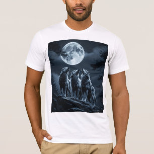 Camiseta Três Lobos Uivando para a Lua Cheia - Três Lobos