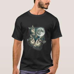 Camiseta Três Lua Gato - Engraçado Três Lobos Kitten Parody