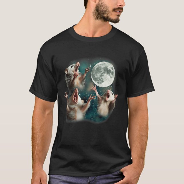Camiseta Três Lua Possum _ 3 Ogambm Estranho Engraçado M (Frente)