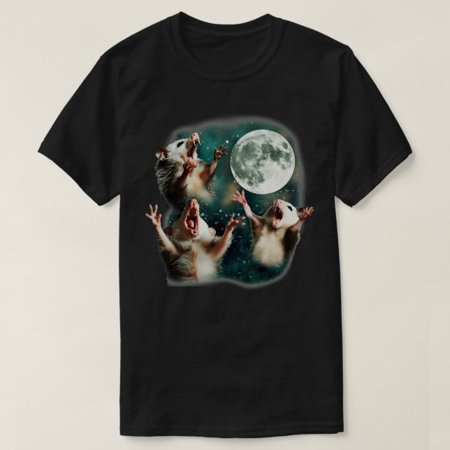 Camiseta Três Lua Possum 3 Ogambm Meme Maldito (Frente do Design)