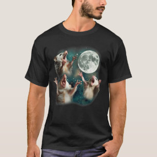 Camiseta Três Lua Possum   3 Ogambm Weird Cursed Meme