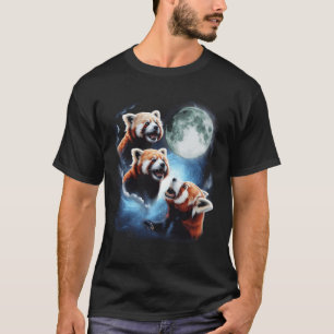 Camiseta Três Lua Vermelha Panda Howody Três Wolf Moo