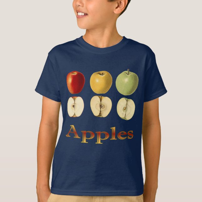 Camiseta Três Maçãs ~ Fruta Botânica ~ Qualquer Cor Traseir (Frente)