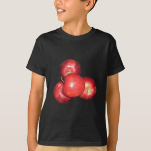 Camiseta Três Maçãs Vermelhas: Vibrante Trio Delight