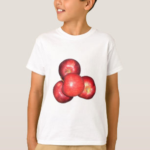 Camiseta Três Maçãs Vermelhas: Vibrante Trio Delight