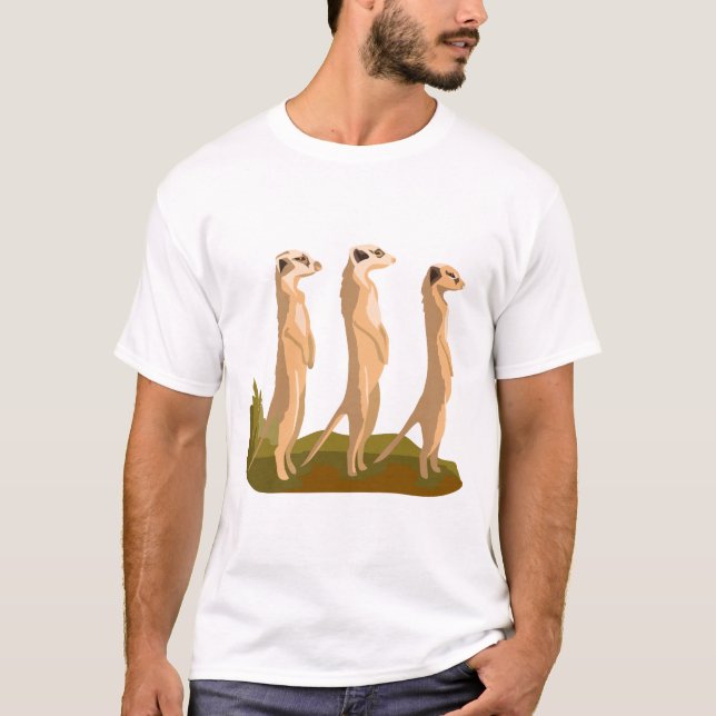Camiseta Três Meerkats (Frente)