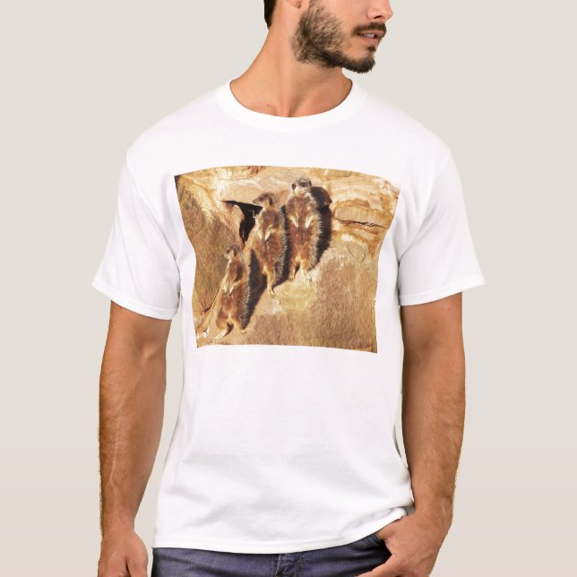 Camiseta Três meerkats (Frente)