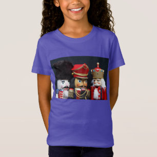 Camiseta Três nutcrackers na camisola da menina preta