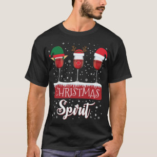 Camiseta Três Óculos De Vinho Vermelho Papais noeis De Nata