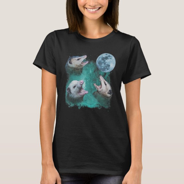 Camiseta Três Ogambm Howling Moon Space Parody Possum (Frente)
