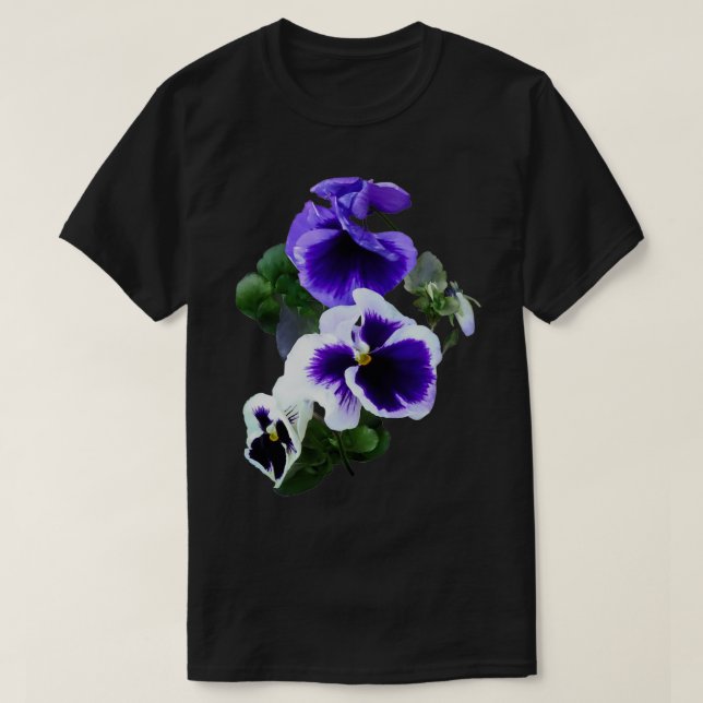 Camiseta Três Painéis Roxos em uma Linha (Frente do Design)