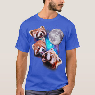 Camiseta Três Pandas Vermelhas Howl na Lua
