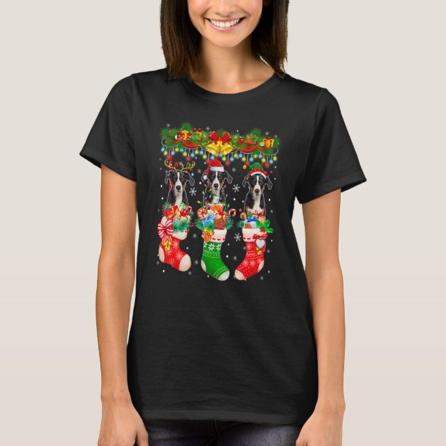 Camiseta Três Papais noeis Reindeer Elf Appenzeller Sennenh (Frente)