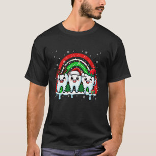 Camiseta Três Papais noeis Reindeer Elf Dentista de Natal R
