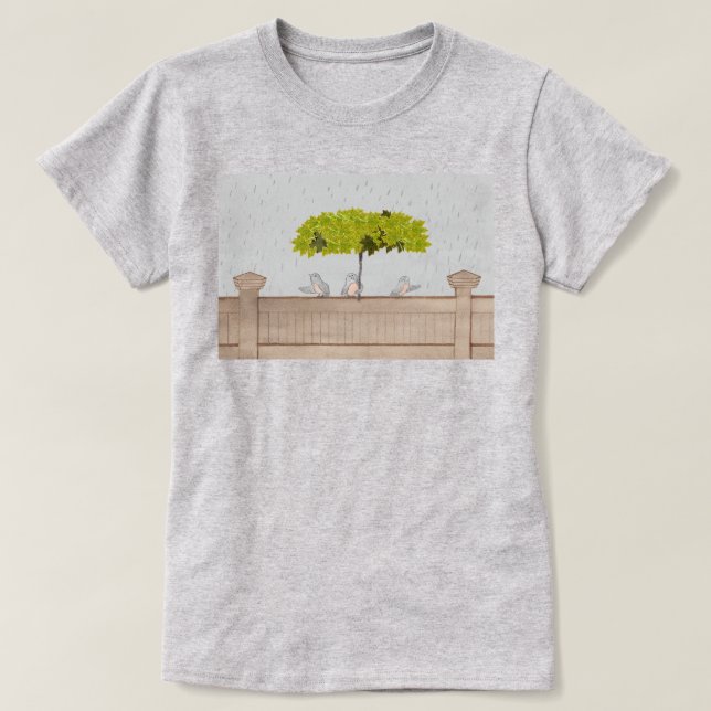 Camiseta Três Pássaros na Chuva (Frente do Design)