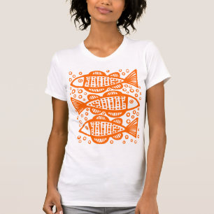 Camiseta Três Peixes - Laranja