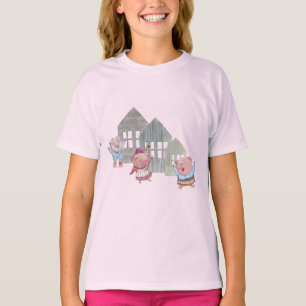 Camiseta Três Pequenos Porcos com suas Casas