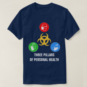 Camiseta Três Pilares Da Consciência Pessoal Da Saúde Públi