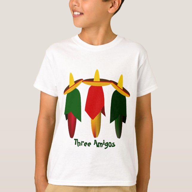 Camiseta Três Pimentões Quentes de Amigo T-shirt para crian (Frente)