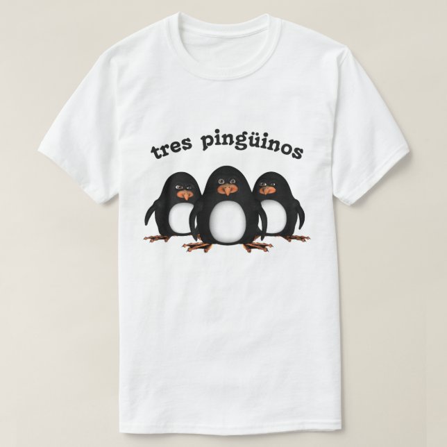 Camiseta Tres Pingüinos (Frente do Design)