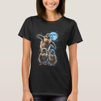 Camiseta Três Pinguins Sob a Lua Meme Animal Paródia 3 Lobo