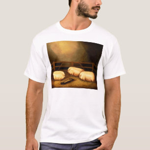 Camiseta Três porcos premiados fora de um chiqueiro