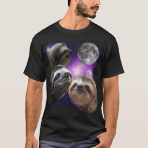 Camiseta Três preguiças que urram na lua gostam de lobos