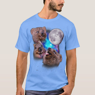 Camiseta Três Quokkas Howl na Lua
