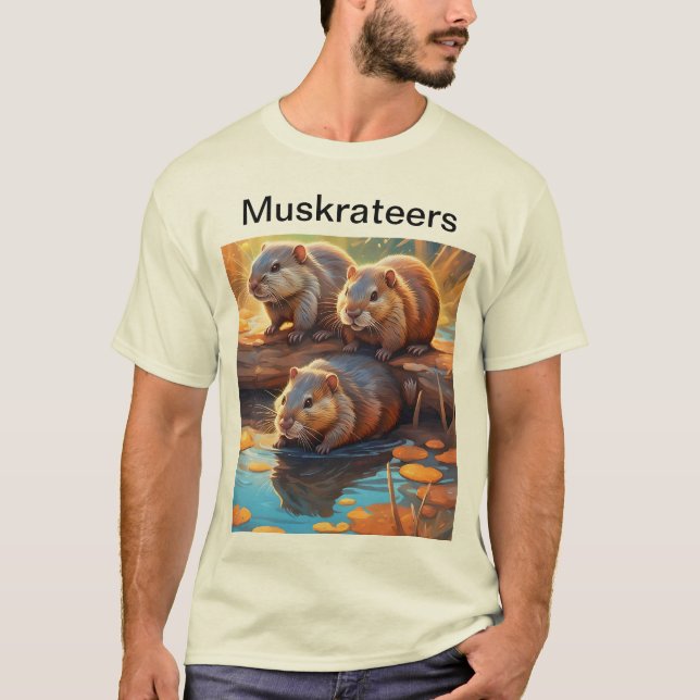 Camiseta Três ratos-almiscarados do Camiseta-T-Muskrateers (Frente)