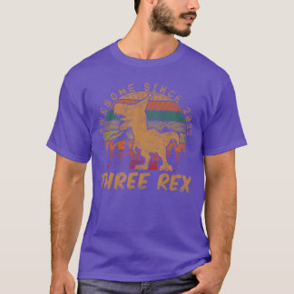 Camiseta Três Re Presentes de 3º AniversárioDinosaur Tercei