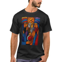 Três Reis Magos em Vidro Colorido Moderno